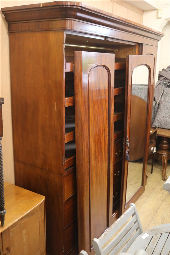 A Victorian mahogany triple wardrobe, H.206cm